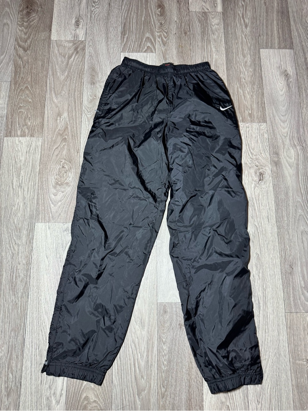 Vintage Y2K Nike Lined Black  Nylon Track Pants Small